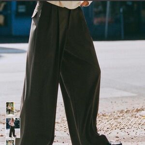 Zara pleated wide leg trousers